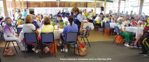 Gala Day ladies enjoying a sumptuous lunch