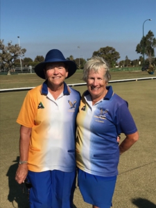 Manning Bowling Club 2020/21 2 Bowls Single Ladies Champion Anne Crabb and Runner up Sue Barrow