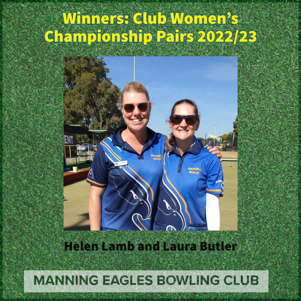 Womens Pairs Winners 2022/23 Helen Lamb and Laura Butler 